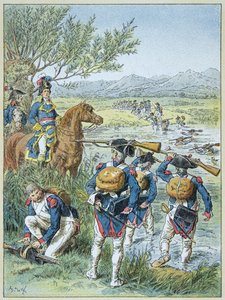 Második zürichi csata – Massena hadserege 1799-ben áthaladt a Lintz-en alkotó: Frederic Theodore Lix