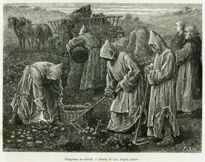 Trappisták dolgoznak. Lix metszete az A travers l