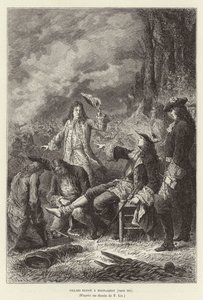 Villars megáldja a Malplaquet-et. Claude Louis Hector de Villars, Franciaország marsallja megsebesült a malplaquet-i csatában, a spanyol örökösödési háborúban alkotó: Frederic Theodore Lix