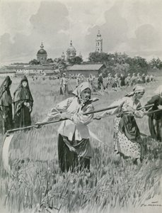 Egy novgorodi kolostor: Szénát készítő apácák alkotó: Frederic de Haenen