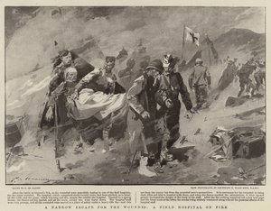 A sebesültek szűkös menekülése, Egy tábori kórház a tűzben alkotó: Frederic de Haenen