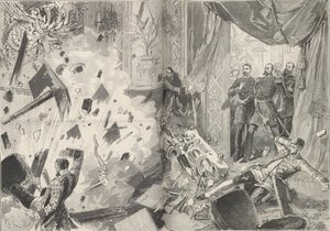 Sándor császár a robbanás után, 1880. február 17-én este. alkotó: Frederic de Haenen