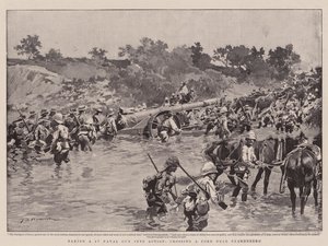 Egy 4,7-es tengerészeti ágyú akcióba lépése, átkelés egy Fordon Paardeberg közelében alkotó: Frederic de Haenen