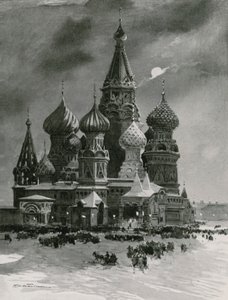A Szent Bazil-templom a Place Rouge-on karácsony este alkotó: Frederic de Haenen