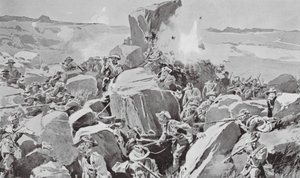 A városi birodalmi önkéntesek akcióban (litográfia) alkotó: Frederic de Haenen