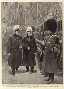 Lord Roberts visszatérése, az ír gárda, amelyet az ezredesük ellenőriz alkotó: Frederic de Haenen