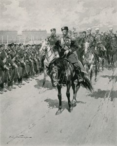 A cár a csapatait vizsgálja alkotó: Frederic de Haenen