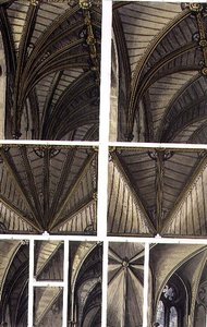 Fragments of Ceilings, 15. tábla a „Westminster Abbey”-ből, Thomas Sutherland metszet, kocsma. Írta: Rudolph Ackermann (1764-1834) 1811 (akvatinta) alkotó: Frederick (after) Mackenzie