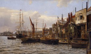 „The River at Limehouse”, 1890 alkotó: Frederick A Winkfield