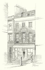 De Quincey háza, Soho (litho) alkotó: Frederick Adcock