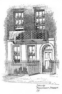 Percy Bysshe Shelleys háza, Marchmont Street, Bloomsbury, London, 1912