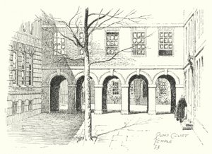 Pump Court, Temple (litográfia) alkotó: Frederick Adcock