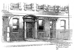 Sir James Thornhills ház, 75 Dean Street, London, 1912 alkotó: Frederick Adcock