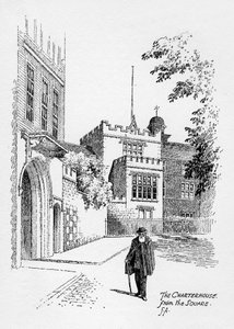 A Charterhouse a térről, London, 1912. alkotó: Frederick Adcock