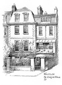 Whistlers ház, 96 Cheyne Walk, Chelsea, London, 1912