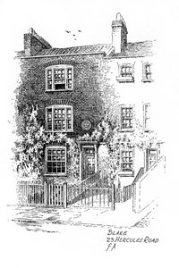 William Blakes háza, 23 Hercules Road, London, 1912.