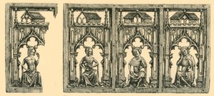 Lovagok és hölgyek baldachin alatt ülve, áttört elefántcsont panel, 14. század közepe-vége, 1881.