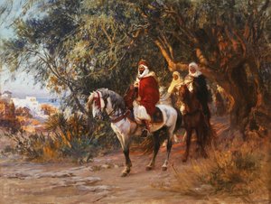 Arabok lóháton, 1892 alkotó: Frederick Arthur Bridgman