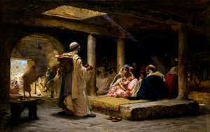Kávézó Biskrában, Algériában, 1884. alkotó: Frederick Arthur Bridgman