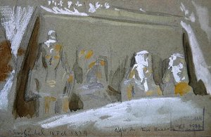 Ramszesz négy kolosszális szobra az Abu Simbel-i Nagy Templomban alkotó: Frederick Arthur Bridgman