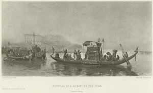 Egy múmia temetése a Níluson (mélynyomás) alkotó: Frederick Arthur Bridgman