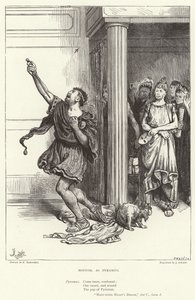 Alul, mint Pyramus, Szentivánéji álom, V. felvonás, I. jelenet alkotó: Frederick Barnard