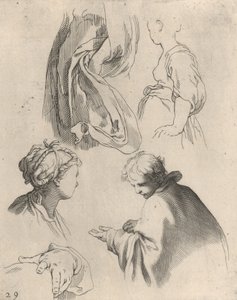 Ábratanulmányok, rajzkönyvből, 1650-56. alkotó: Frederick Bloemaert