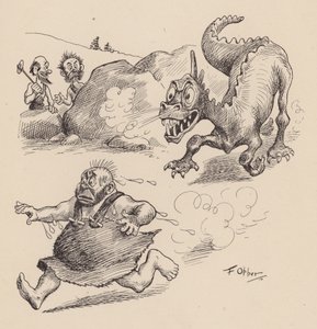 Antediluvian Ancestors by F Opper: Opper: Ötös szám (litográfia)