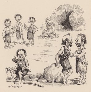 Antediluvian Ancestors by F Opper: Tizenkilenc (litográfia)