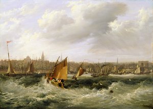 Liverpool, Lancashire a Mersey folyótól és New Brighton, 1838 (a párért lásd a 257066-ot)