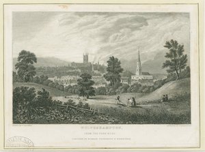 Wolverhampton – Távoli kilátás a Penn Roadról: acélmetszet, nd [c 1830] (nyomtatás)