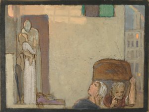Study for The Farewell, 1907 körül (tempera papíron) alkotó: Frederick Cayley Robinson