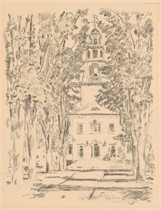 Colonial Church, Gloucester, 1918. alkotó: Frederick Childe Hassam