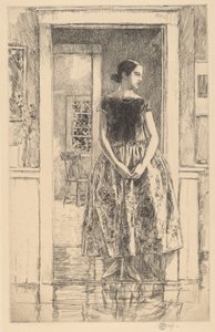 Lány modern ruhában, 1922. alkotó: Frederick Childe Hassam
