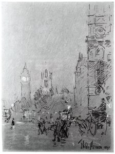 London, este, 1897. alkotó: Frederick Childe Hassam