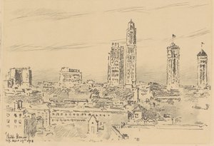 New York Skyline, Könnyű épületek, 1918. alkotó: Frederick Childe Hassam