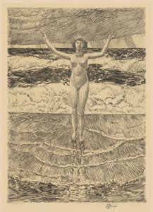 Esőcseppek és szörfözés, 1921. alkotó: Frederick Childe Hassam