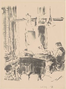 A litográfus, 1918. alkotó: Frederick Childe Hassam