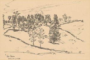 A kis iskolaház, Nod földje, 1918. alkotó: Frederick Childe Hassam