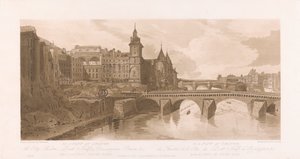 Kilátás a Pont au Change, a Theater de la Cite, a Pont Neuf és a Conciergerie börtönre