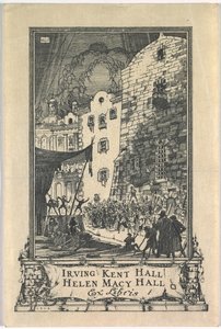Könyvtábla: Irving Kent Hall és Mary Kent Hall, Ex Libris felirattal alkotó: Frederick Garrison Hall