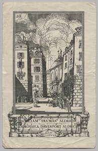 Könyvtábla: William Truman Aldrich és Dorthea Davenport Aldrich, Ex Libris felirattal alkotó: Frederick Garrison Hall