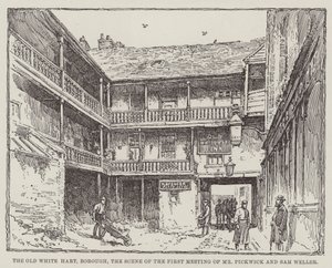 The Old White Hart, Borough, Mr. Pickwick és Sam Weller első találkozásának jelenete