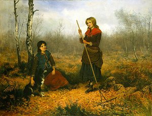 Levelek összegyűjtése (olaj, vászon) alkotó: Frederick Gerald Kinnaird