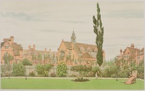 Templom és plébánia, Bedford Park, 1881 alkotó: Frederick Hamilton Jackson