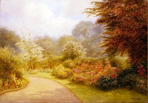 Azaleas Rectory Gardens, Brockhurst Hill (akvarell papíron) alkotó: Frederick Henry Evans