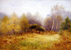 Nyulak az erdei tisztáson (akvarell papíron)