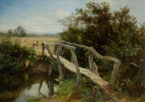 A régi gyaloghíd a Cole folyó felett Yardleyben, 1890.