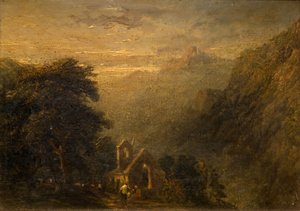 Valle Crucis apátság, Llangollen, 1840.