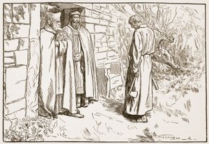 Owini a kolostorban, illusztráció a „The Church of England: A History for the People” című művéből, H.D.M. Spence-Jones, kocsma. 1910 körül (szépia fotó) alkotó: Frederick Henry Townsend